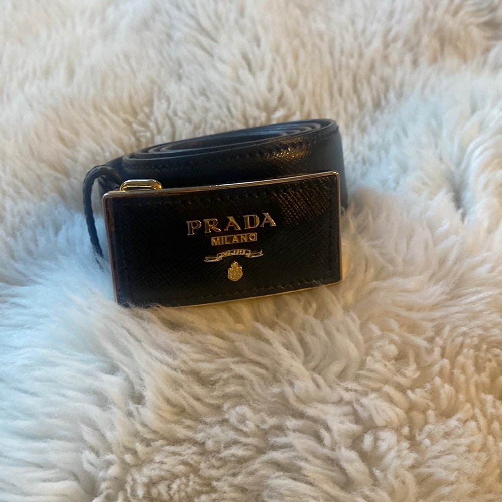 Prada Black leather belt. Size 32 Very good condition!